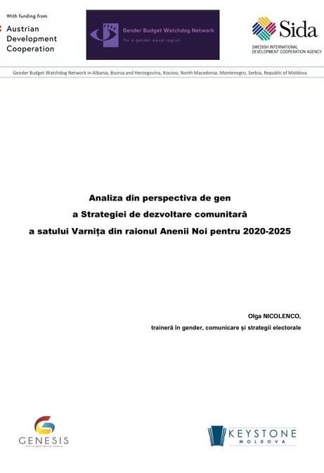 Analiza din perspectiva de gen a Strategiei de dezvoltare comunitară a satului Varnița din raionul Anenii Noi pentru 2020-2025