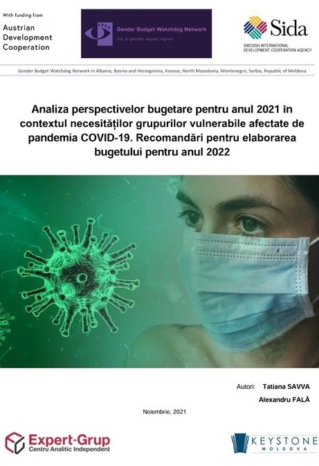 Analiza perspectivelor bugetare pentru anul 2021 în contextul necesităților grupurilor vulnerabile afectate de pandemia COVID-19. Recomandări pentru elaborarea bugetului pentru anul 20